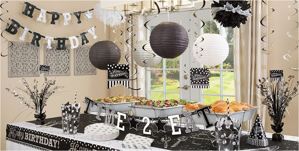 Black and White Decorations for Birthday Party Black White Birthday Party Supplies Party City