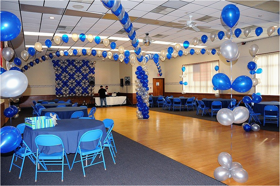 Blue and Silver Birthday Decorations Blue and Silver Balloon Fountain Blue and Silver Birthday Decorations Blue and Silver Balloon Fountain