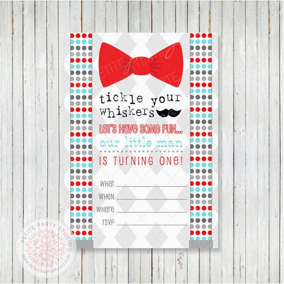 Bow Tie Birthday Invitations Instant Download Little Man Mustache Bow Tie Printable