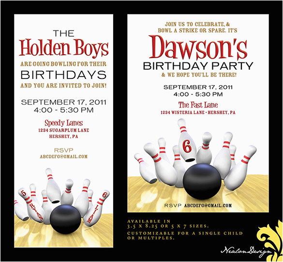 Bowling Alley Birthday Party Invitations 24 Outstanding Bowling Invitation Templates Designs