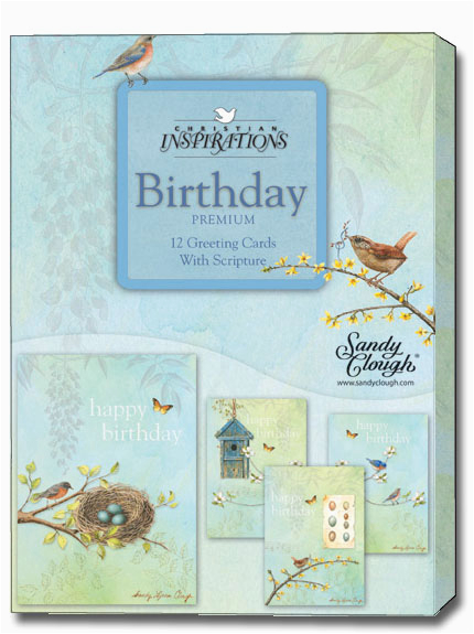 Boxed Christian Birthday Cards Sandy Clough Nesting Box Of 12 assorted Christian