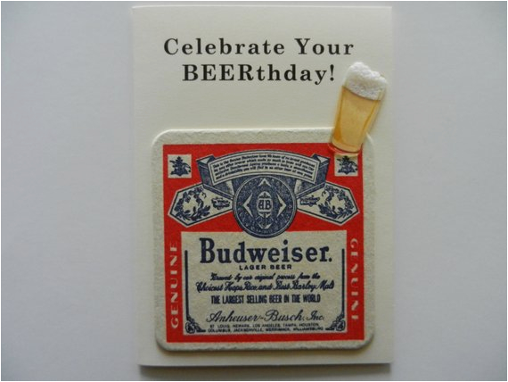 Budweiser Birthday Cards Budweiser Handmade Beer Birthday Greeting Card W Authentic