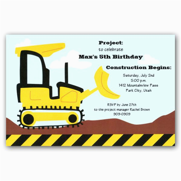 Bulldozer Birthday Invitations Bulldozer Birthday Invitations Clearance Paperstyle