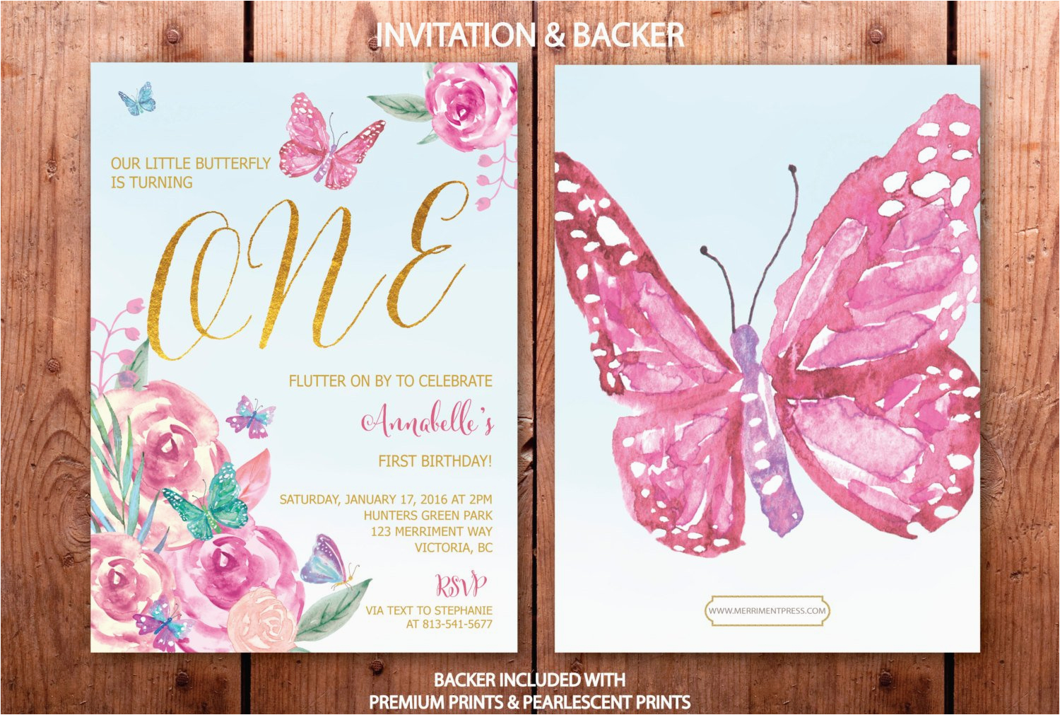 Butterfly First Birthday Invitations butterfly First Birthday Invitation butterflies 1st