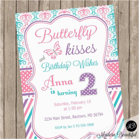 Butterfly themed Birthday Invitations butterfly Birthday Invitation Girl butterfly theme Girls