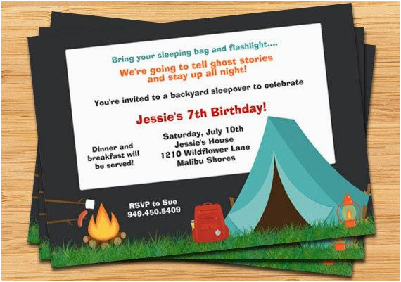 Camping Birthday Invites Camping Party Invitation Camping Birthday Invites Camping Party Invitation