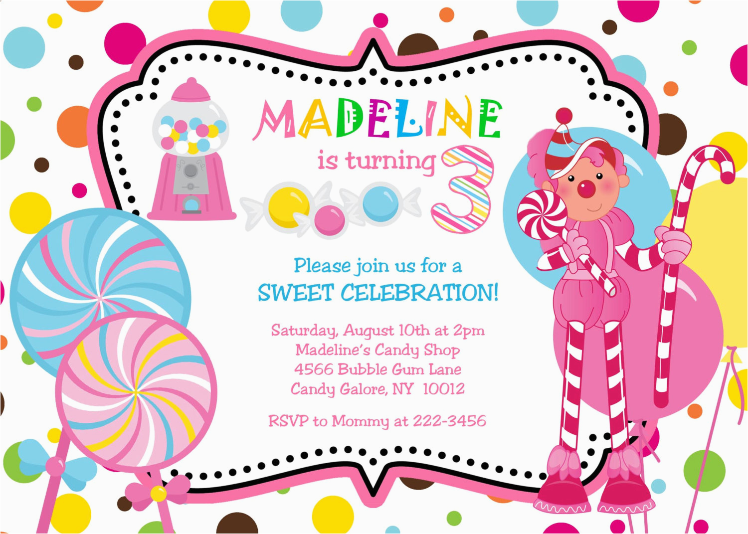 Candy themed Birthday Party Invitations Outdoor Candy themed Birthday Party Margusriga Baby Party