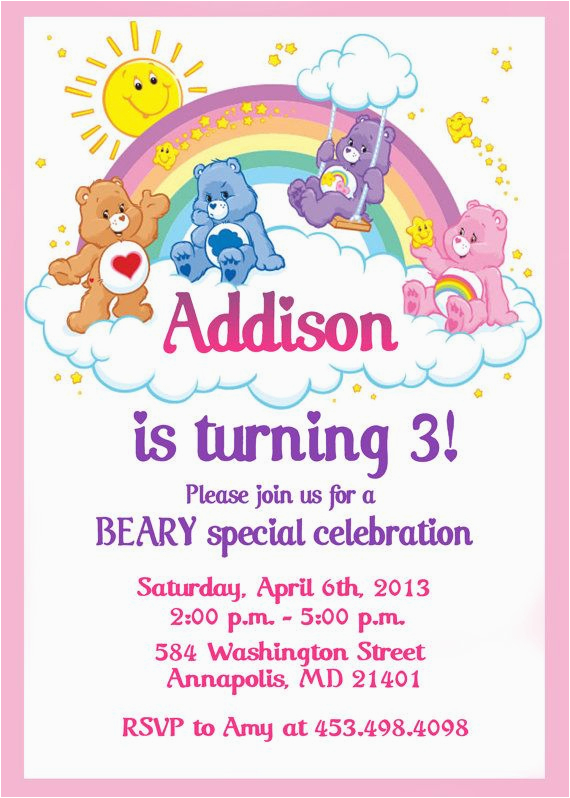 Care Bears Invitations Free Printable Printable Templates