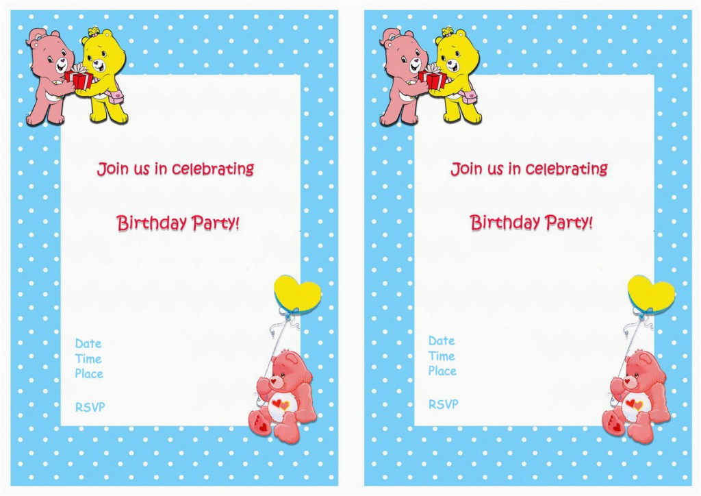 Care Bears Birthday Party Invitations Care Bears Birthday Invitations Birthday Printable