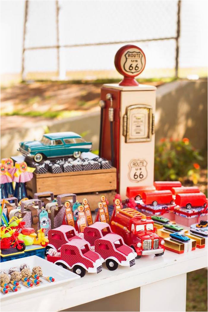 Cars themed Birthday Party Decorating Ideas Kara 39 S Party Ideas Vintage Car Party