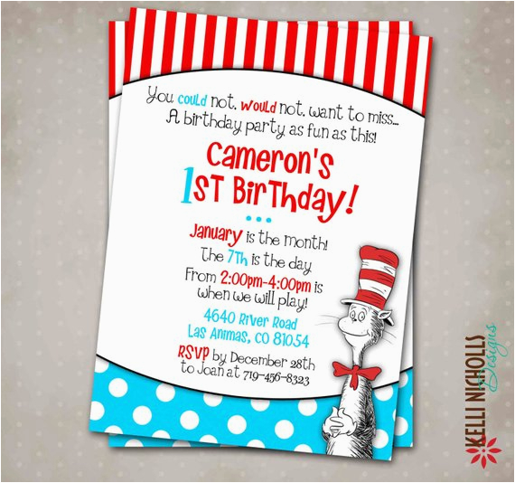 Cat In the Hat Birthday Party Invitations Cat In the Hat Birthday Party Invitation by Cat In the Hat Birthday Party Invitations Cat In the Hat Birthday Party Invitation by