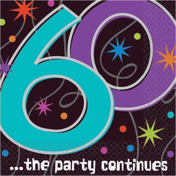 Cheap 60th Birthday Decorations the Party Continues 60th Birthday Napkins Discount