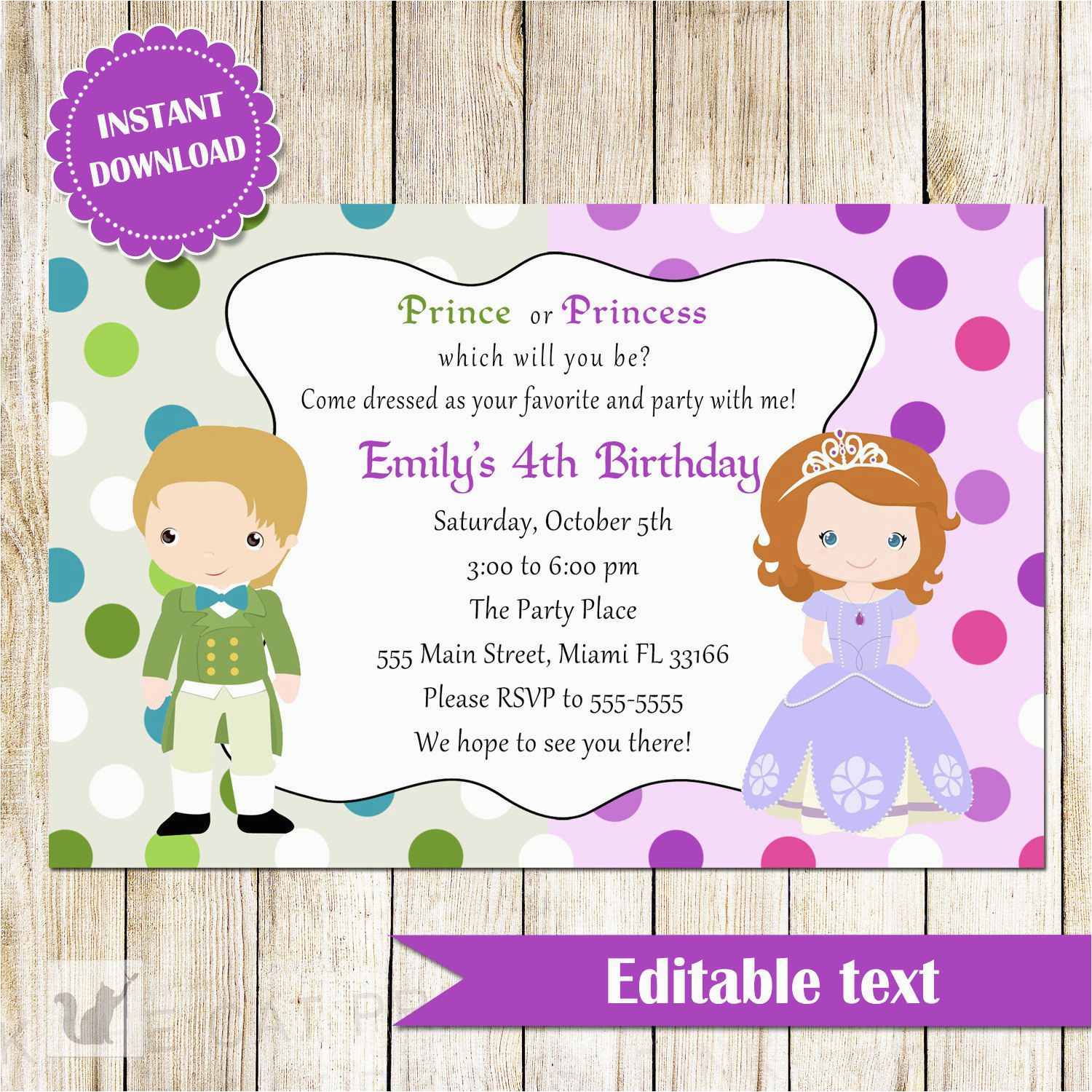 Children S Birthday Invitation Template Childrens Birthday Party Invites toddler Birthday Party