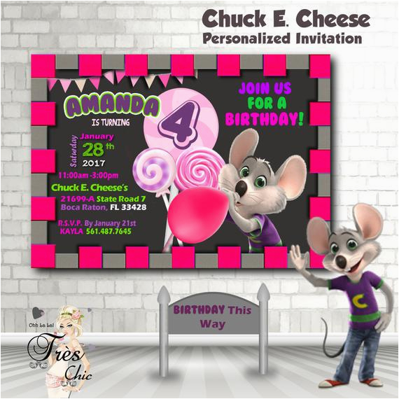Chuck E Cheese Birthday Invitation Template Chuck E Cheese Invitationany Age Birthday Invitation