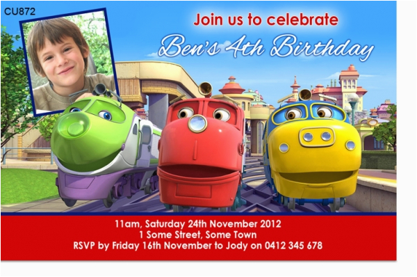 Chuggington Birthday Invitations Cu872 Chuggington Birthday Invitation Boys themed