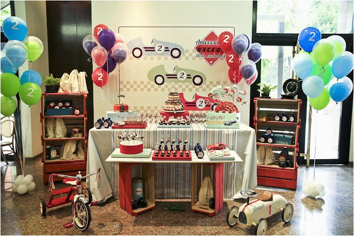Classic Car Birthday Party Decorations Kara 39 S Party Ideas Vintage Race Car themed Birthday Party