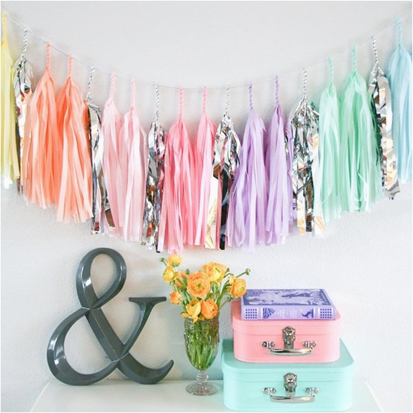 Color Paper Decorations Birthday Patterned Paper Tassel Garland Colored Paper Tassel
