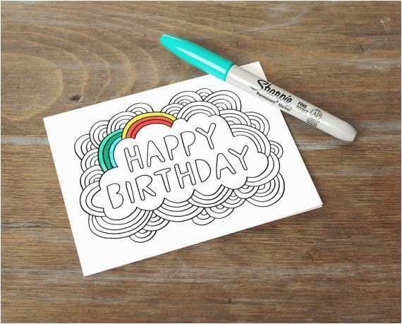 Color Your Own Birthday Cards Free Coloring Pages Card Happy Birthday Color