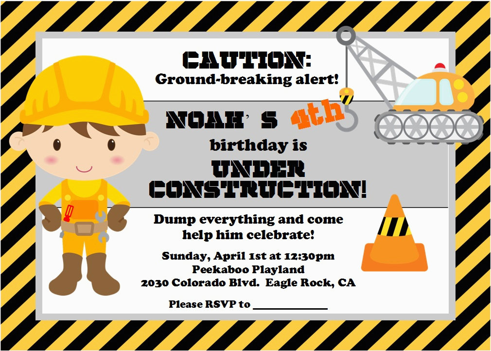 Construction Invites Birthday Party Under Construction Party Lynlee 39 S