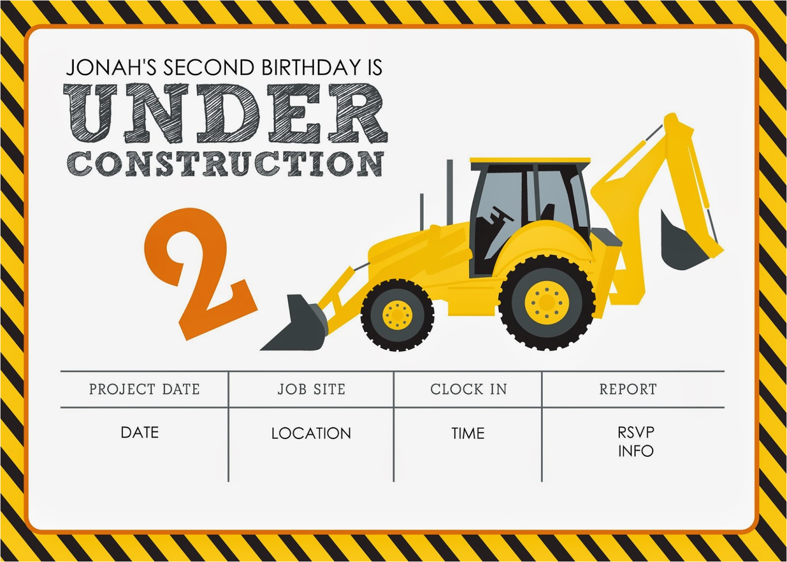 Construction theme Birthday Invitations Construction themed Birthday Party Free Printables