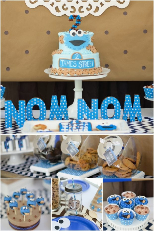 Cookie Monster Birthday Party Decorations A Boy 39 S Cookie Monster Birthday Party Spaceships and