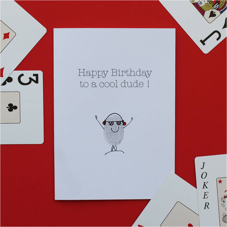 Coolest Birthday Cards Cool Dude Birthday Card by Adam Regester Design