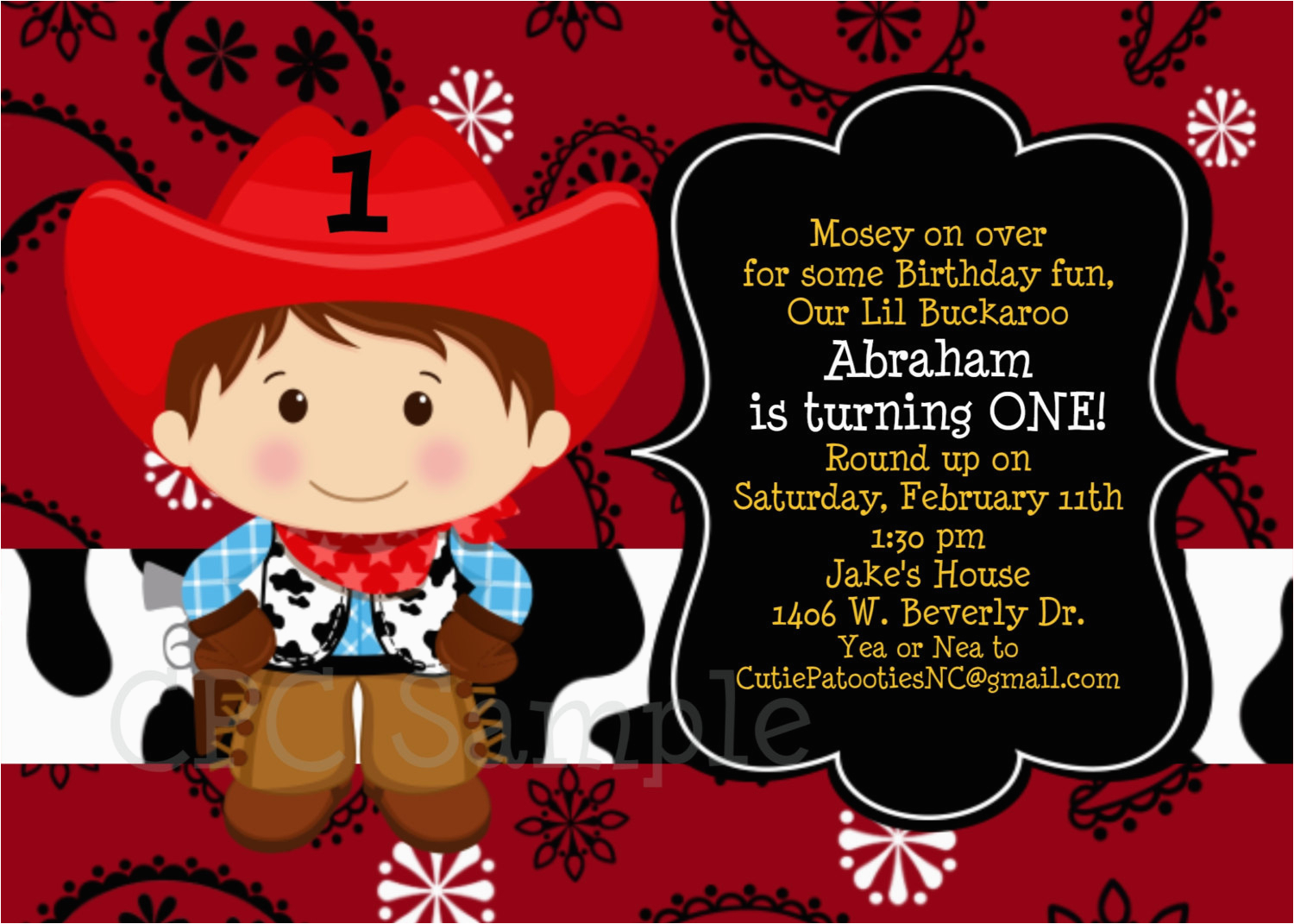 Cowboy 1st Birthday Invitations Cowboy Birthday Invitation 1st Birthday Cowboy Party