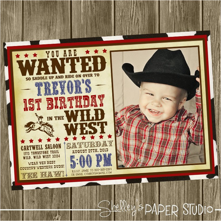 Cowboys Invitations Birthday Party Cowboy Birthday Party Invitation Photo Option