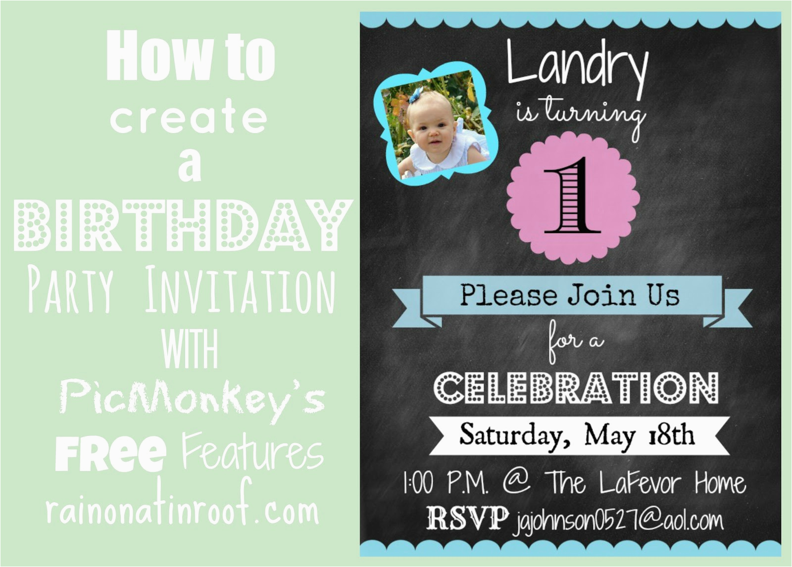 Create Free Birthday Invitations How to Create An Invitation In Picmonkey