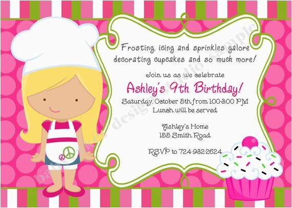 Cupcake Decorating Birthday Party Invitations Cupcake Invitation Cupcake Decorating Party Cupcake Birthday
