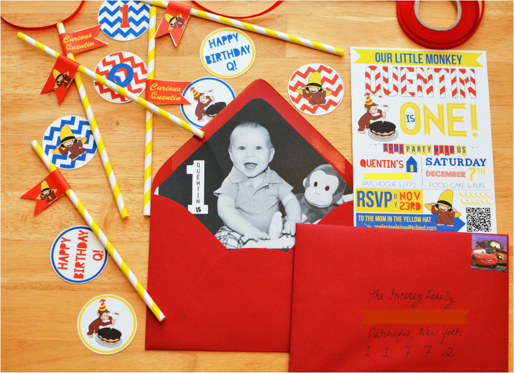 Curious George 1st Birthday Invitations Curious George themed 1st Birthday Party Project Nursery
