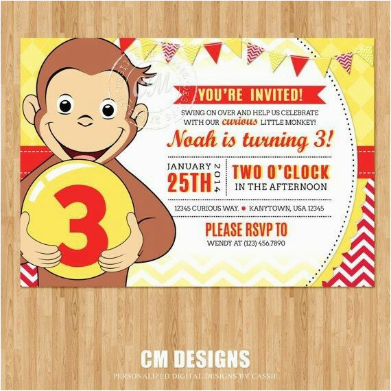 Curious George Birthday Invitations with Photo 26 Best Birthday Invitation Cards Images On Pinterest