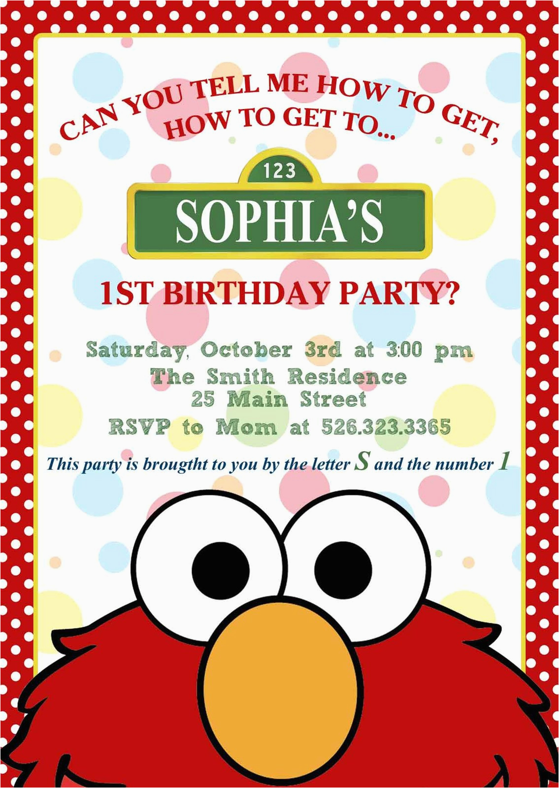 Custom Elmo Birthday Invitations Elmo Invitation