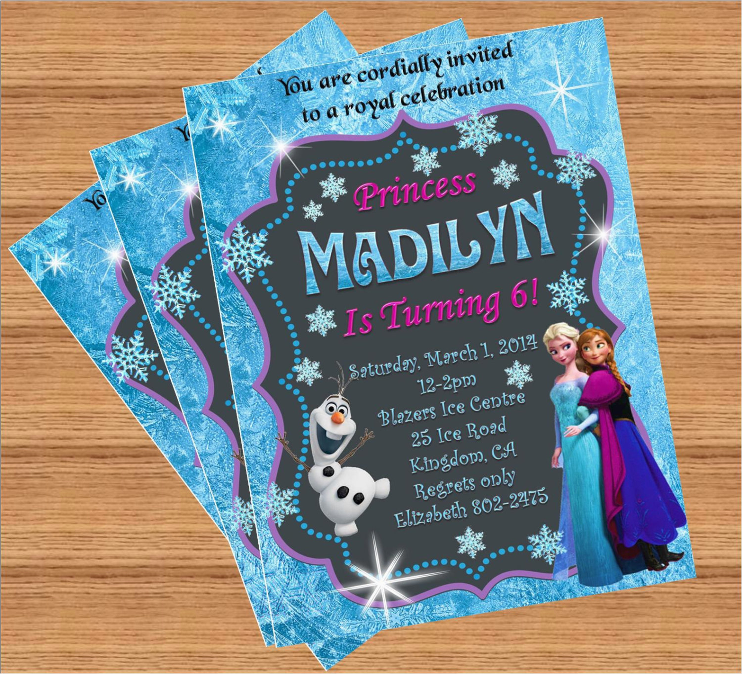 Customized Birthday Invites Frozen Birthday Invitation Custom Invitation