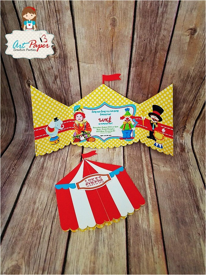 Cut Out Birthday Invitations Circus Tent Invitation Set Of 10 Art Paper Creative Party