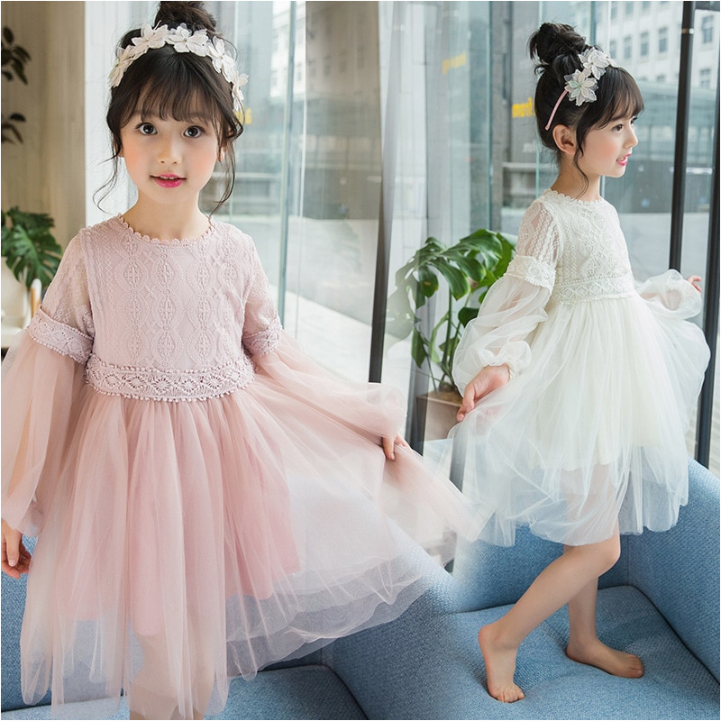 Cute Birthday Dresses for Girls Lace Princess Dress for Girl Korean Cute Thin Dress Kids