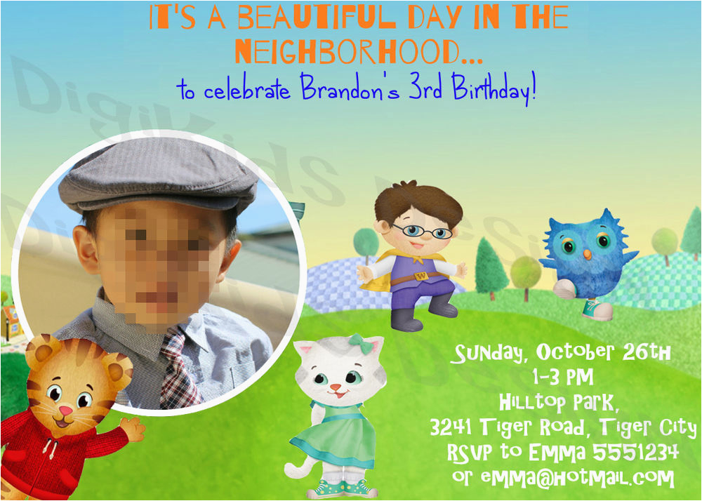 Daniel Tiger Birthday Card Daniel Tiger Personalized Birthday Party Invitations and Daniel Tiger Birthday Card Daniel Tiger Personalized Birthday Party Invitations and