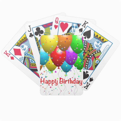 Deck Of Cards Birthday Happy Birthday Balloons Deck Of Cards Zazzle