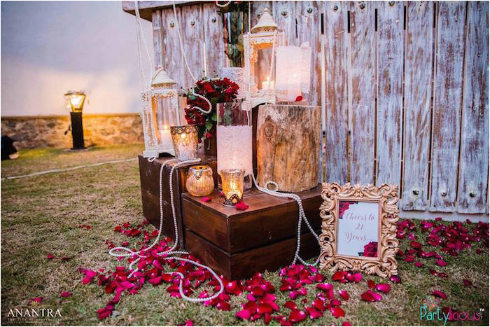 Decoration Ideas for 21st Birthday Party Kara 39 S Party Ideas Rustic Vintage 21st Birthday Party