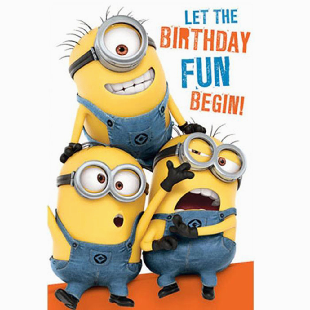 Despicable Me Birthday Cards Birthday Fun Minions Birthday Card with Door Hanger