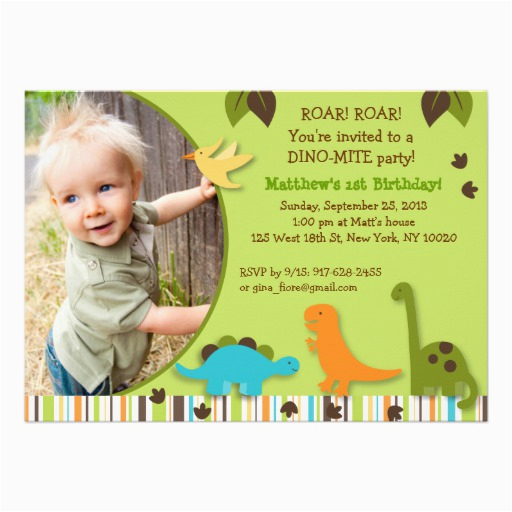 Dinosaur Photo Birthday Invitations Personalized Dinosaur Baby Invitations