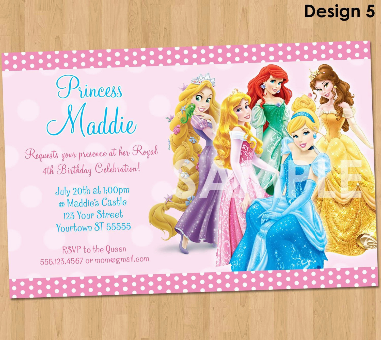 Disney Princesses Birthday Invitations Princess Invitation Disney Princess Invitation Birthday