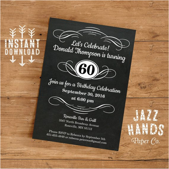 Diy 40th Birthday Invitations Vintage Adult Birthday Invitation Template Diy Printable