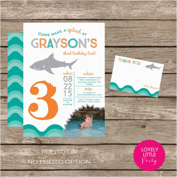 Diy Birthday Invitation Kits Diy Printable Shark Birthday Invitation Kit Invite and Thank