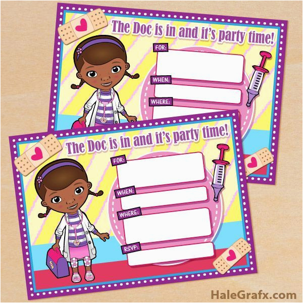 Doc Mcstuffins Printable Birthday Invitations Free Printable Disney Doc Mcstuffins Birthday Invitation