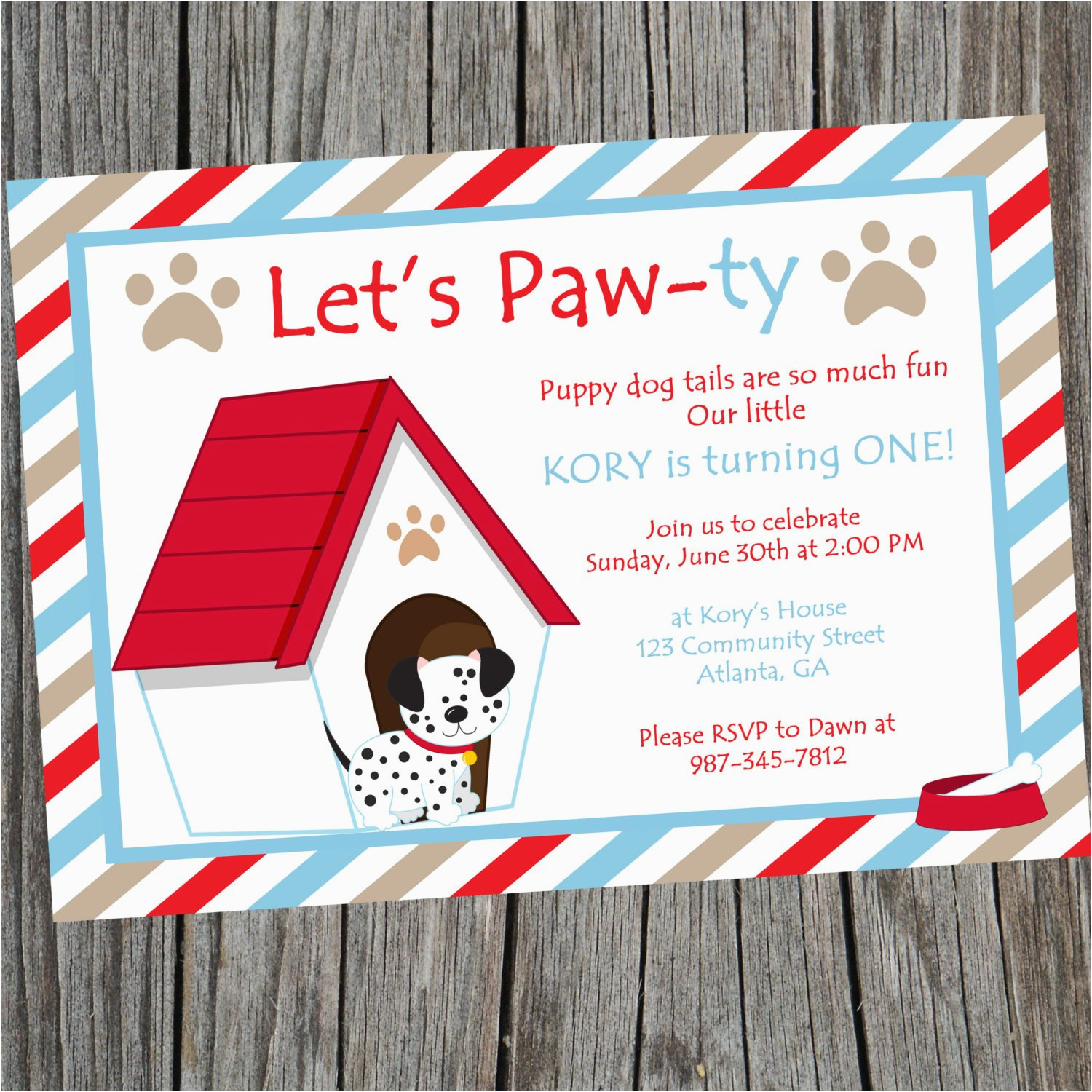 Dog themed Birthday Invitations Puppy Dog Birthday Party Invitation Printable Puppy themed