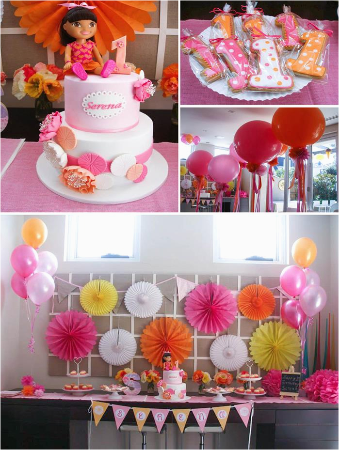 Dora Birthday Party Decorations Kara 39 S Party Ideas Dora the Explorer Modern Girl Birthday