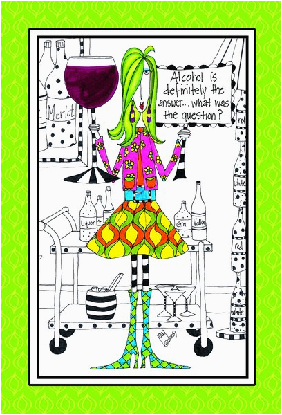 Drinking Birthday Cards Alcohol is the Answer Dolly Mama Funny Humorous Birthday