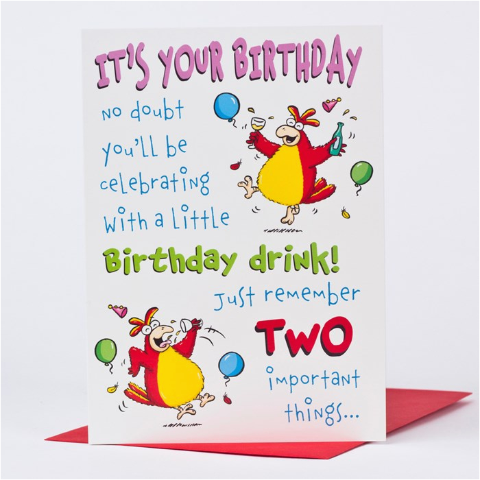 Drinking Birthday Cards Birthday Card Drinking Rooster Only 1 39