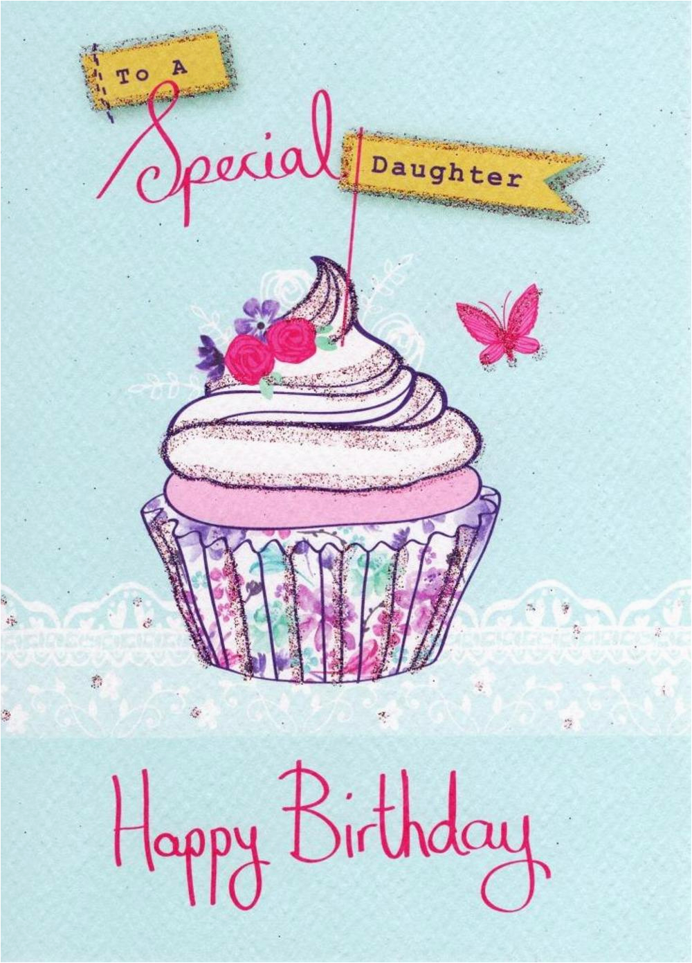E Birthday Cards for Daughter Special Daughter Birthday Glitter Flittered Greeting Card E Birthday Cards for Daughter Special Daughter Birthday Glitter Flittered Greeting Card